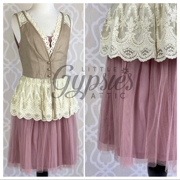 A’reve Dusty Rose Tulle Slip Dress - Picture 14 of 15